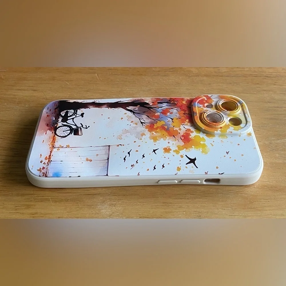 Cream iPhone 15 Fall Themed Phone Case - Picture 4 of 5